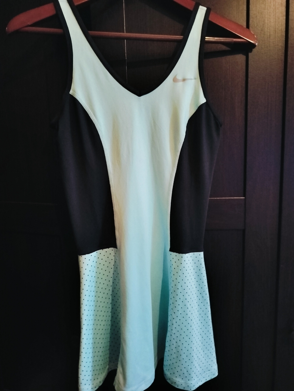 NEW Nike Black Dri-FIT Aqua & Black Athleisure Athletic Tennis Dress - Small - Picture 2 of 8